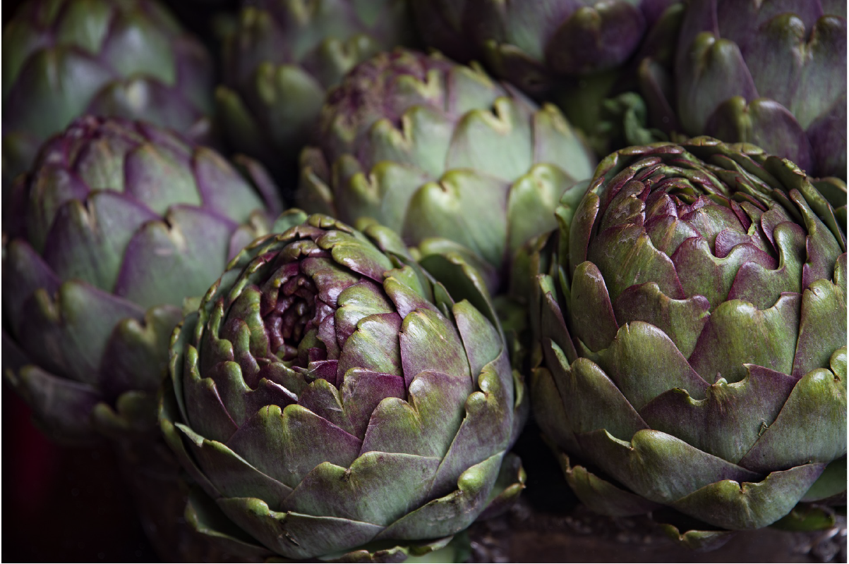 Photo of fresh, green artichokes at a Farmer's Market