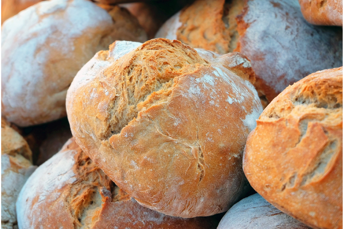 Photo of fresh boules of bread at a Farmer's Market